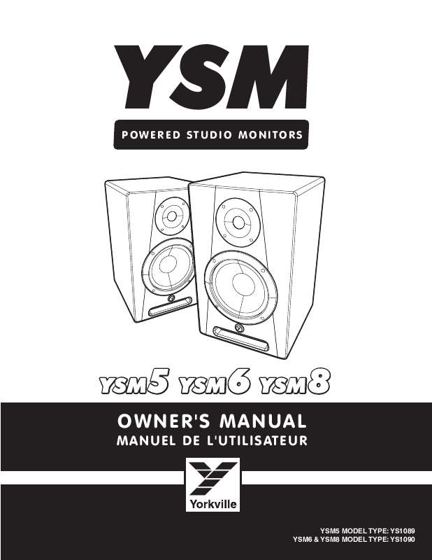 Guide utilisation  YORKVILLE YSM5  de la marque YORKVILLE