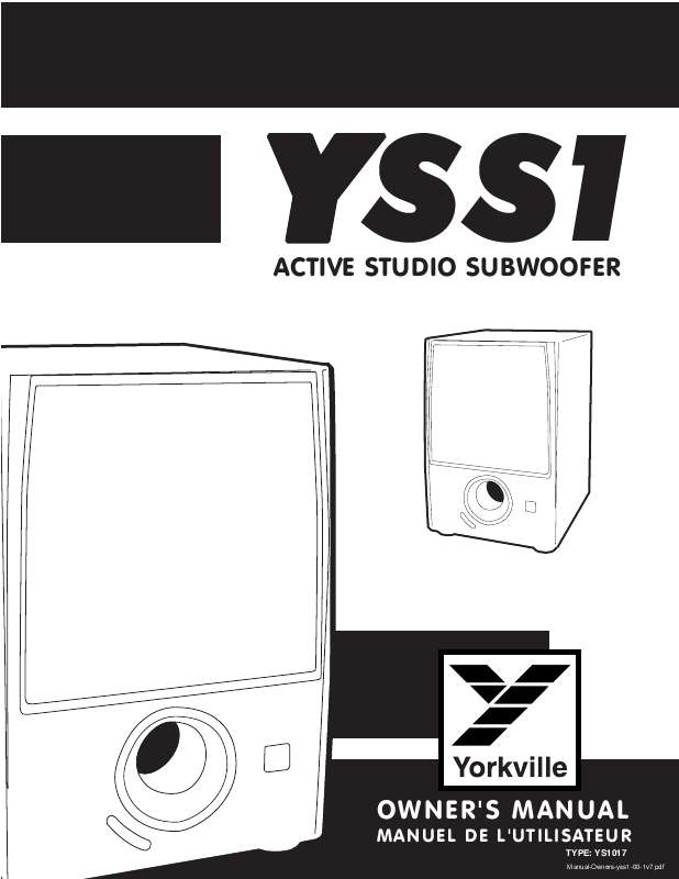 Guide utilisation  YORKVILLE YSS1  de la marque YORKVILLE