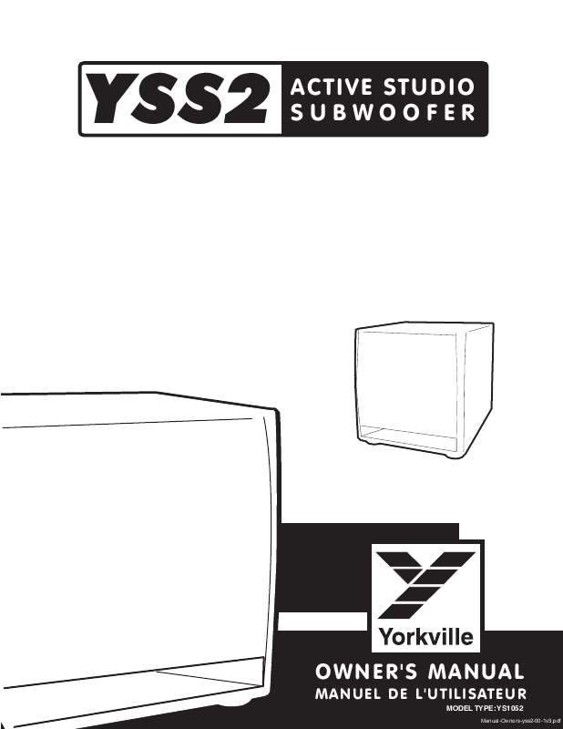 Guide utilisation  YORKVILLE YSS2  de la marque YORKVILLE