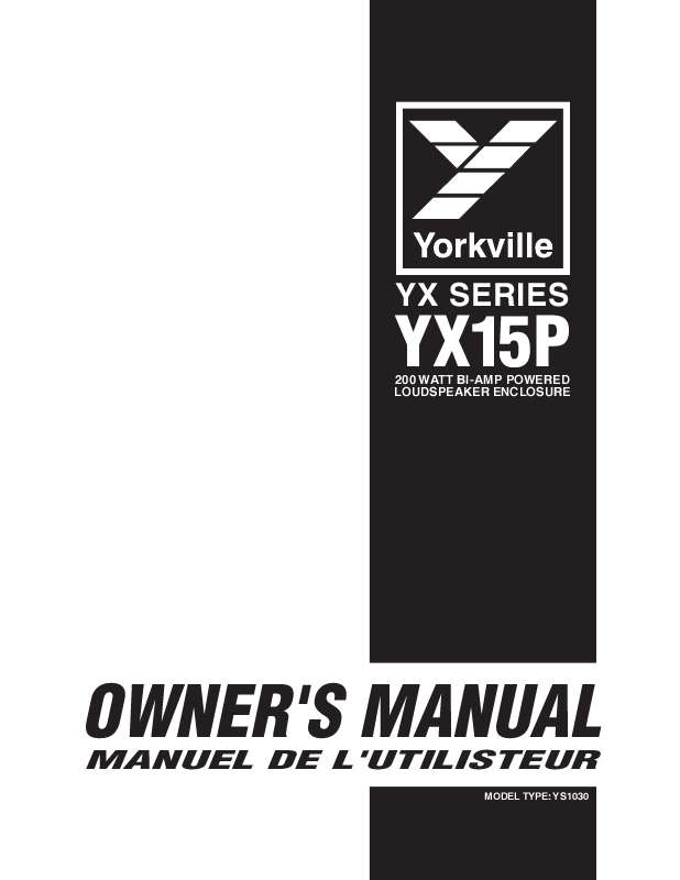 Guide utilisation  YORKVILLE YX15P  de la marque YORKVILLE
