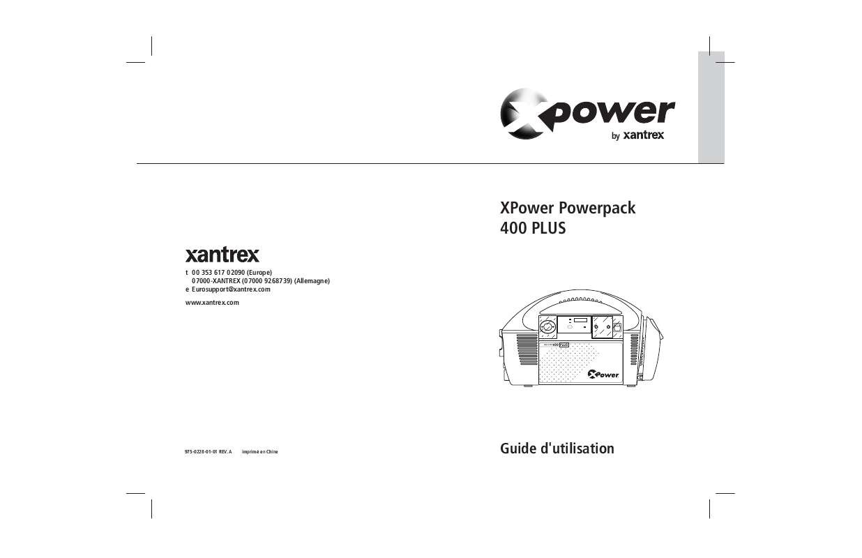 Guide utilisation  XANTREX XPOWER POWERPACK 400 PLUS  de la marque XANTREX
