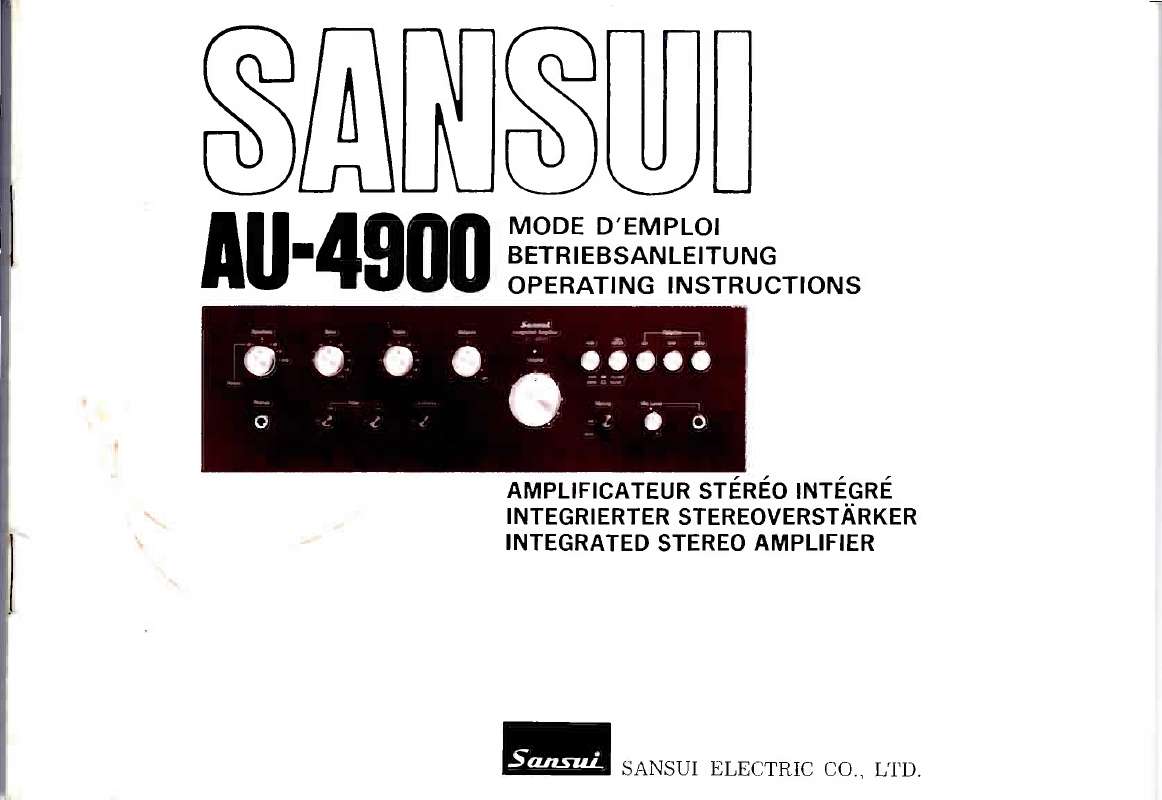 Guide utilisation  SANSUI AU-4900  de la marque SANSUI