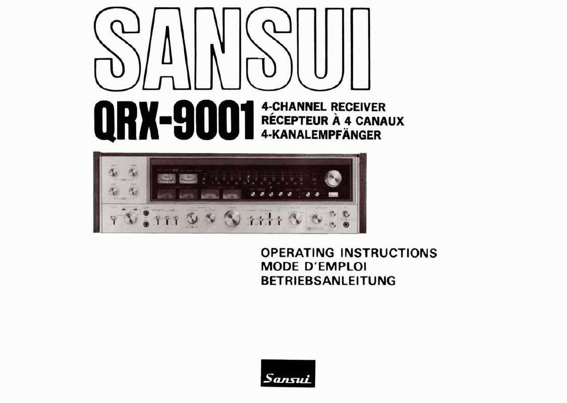Guide utilisation  SANSUI QRX-9001  de la marque SANSUI