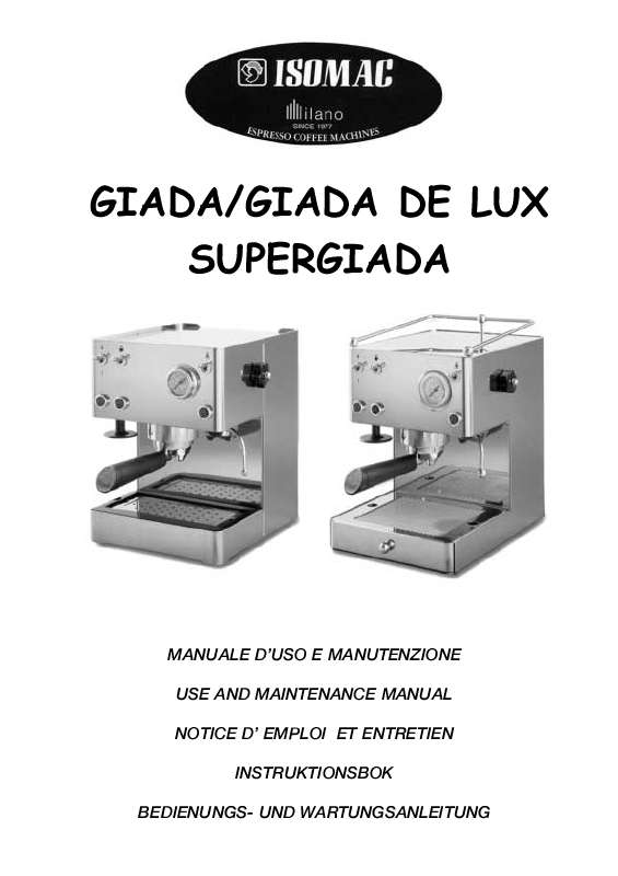 Guide utilisation ISOMAC GIADA DE LUX de la marque ISOMAC