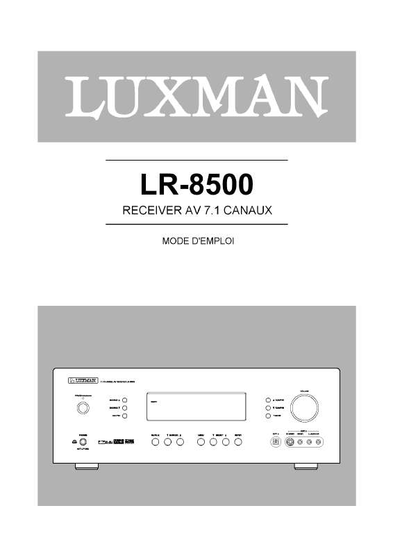 Guide utilisation  LUXMANN LR-8500  de la marque LUXMANN
