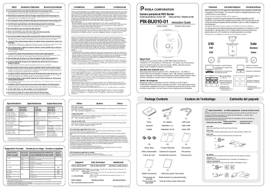 Guide utilisation  PIXELA PIX-BU010-01  de la marque PIXELA
