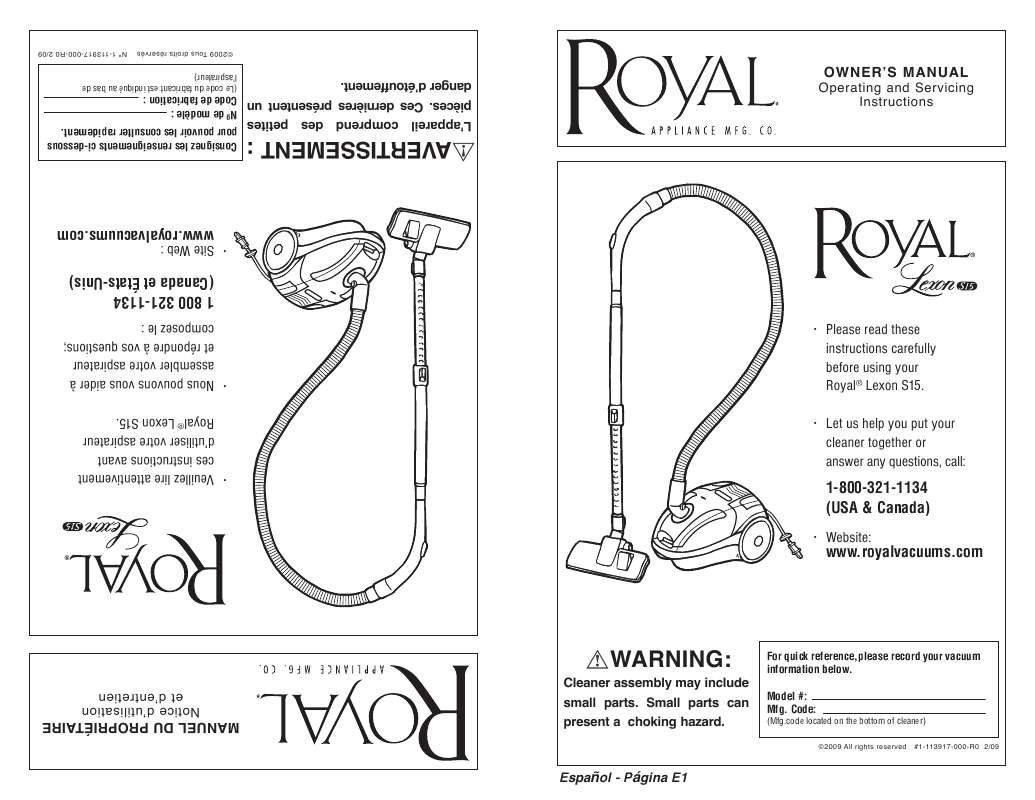 Guide utilisation  ROYAL SR30015  de la marque ROYAL
