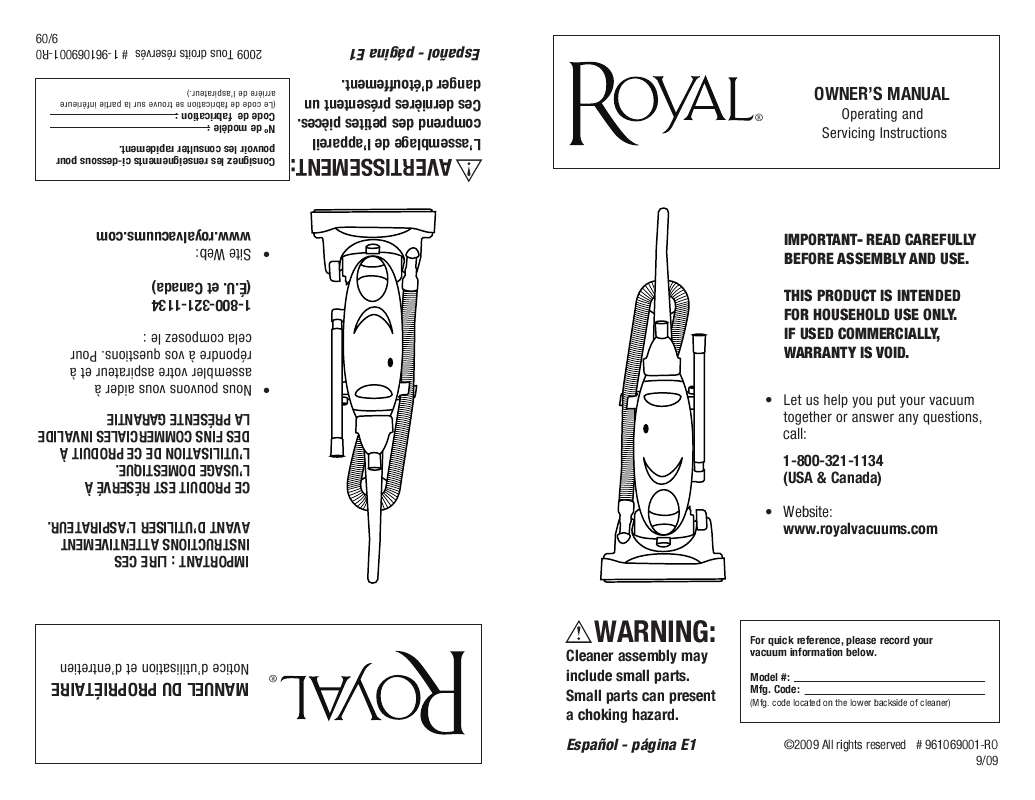 Guide utilisation  ROYAL UR30080  de la marque ROYAL