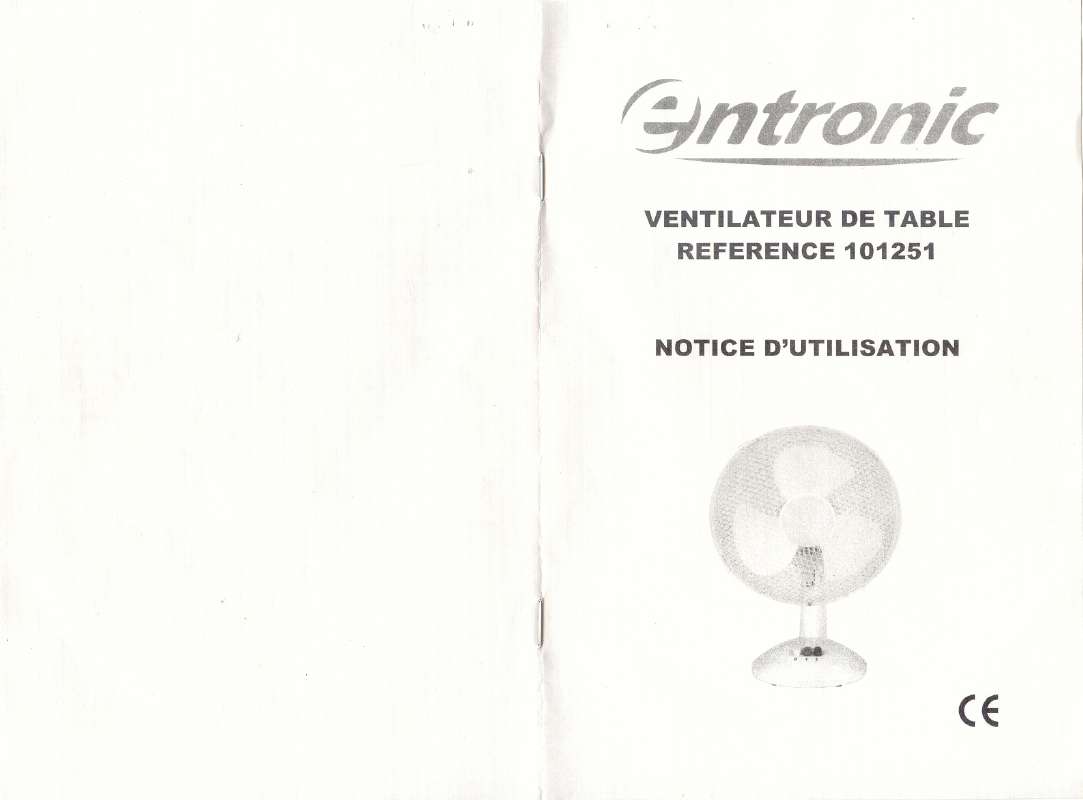 Guide utilisation  ENTRONIC VENTILATEUR 101251  de la marque ENTRONIC