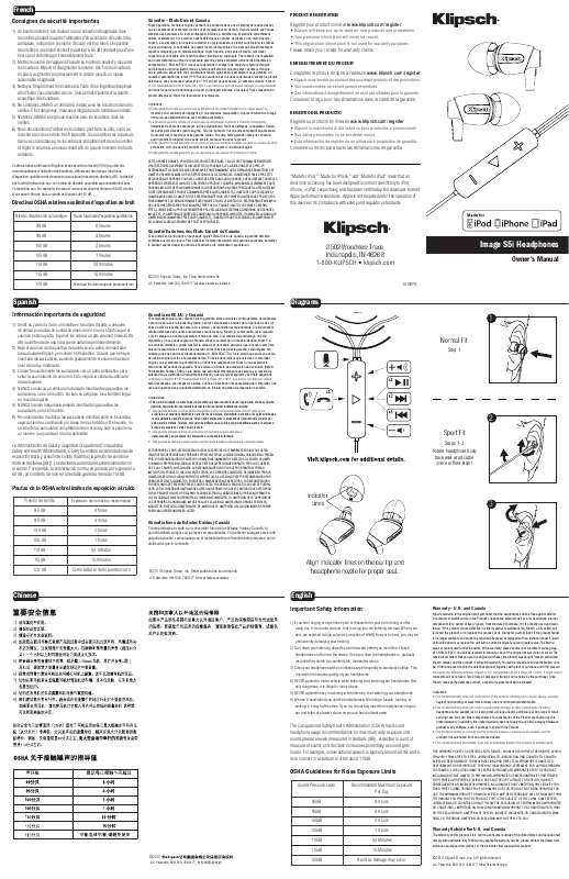 Guide utilisation KLIPSCH IMAGE S5I  de la marque KLIPSCH