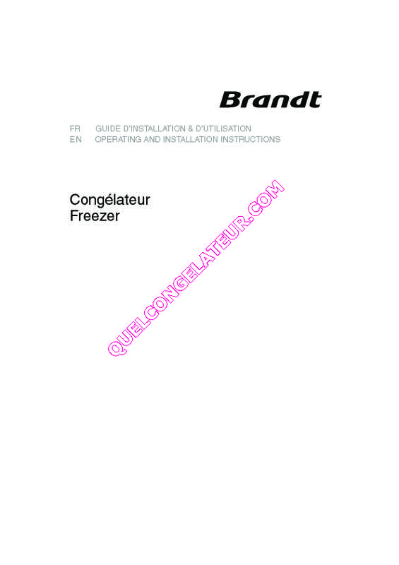 Guide utilisation BRANDT BFU584YNW de la marque BRANDT