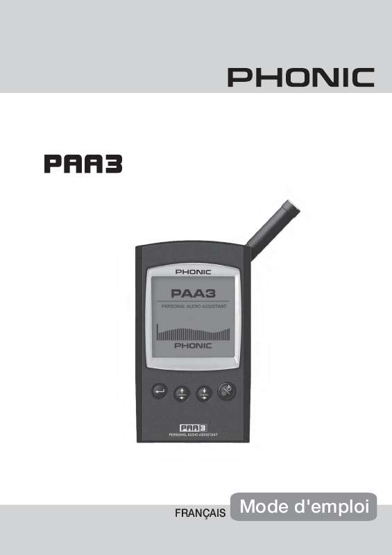 Guide utilisation  PHONIC PAA3  de la marque PHONIC