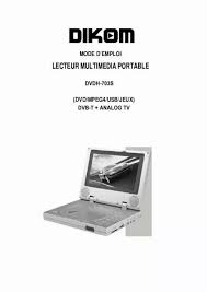Notice DIKOM DVDH-703S Lecteur multimédia portable
