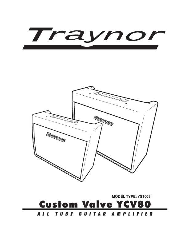Guide utilisation  TRAYNOR YCV80  de la marque TRAYNOR