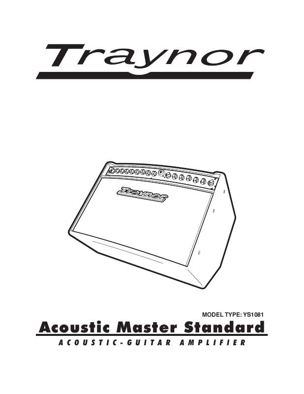 Guide utilisation  TRAYNOR YS1081  de la marque TRAYNOR