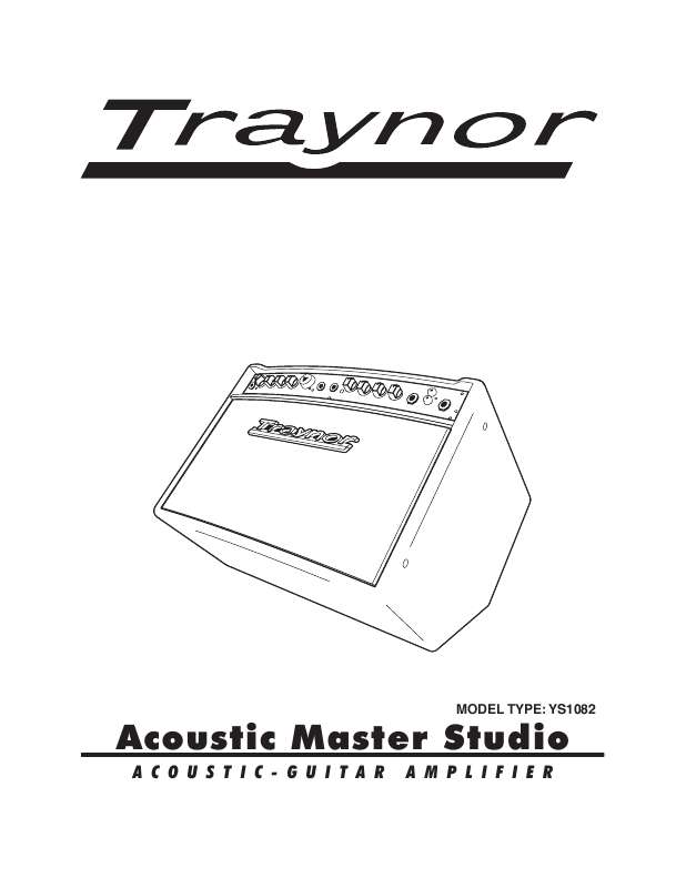 Guide utilisation  TRAYNOR YS1082  de la marque TRAYNOR