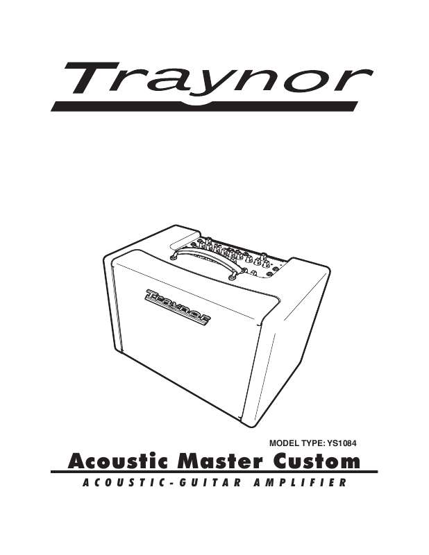 Guide utilisation  TRAYNOR YS1084  de la marque TRAYNOR