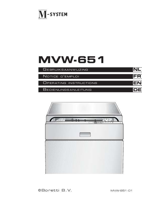 Guide utilisation  M-SYSTEM MVW651  de la marque M-SYSTEM