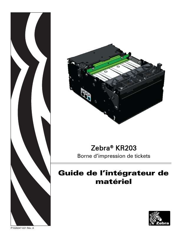 Guide utilisation  ZEBRA KR203  de la marque ZEBRA