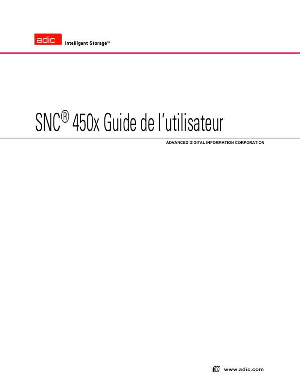 Guide utilisation  QUANTUM SNC 450X  de la marque QUANTUM