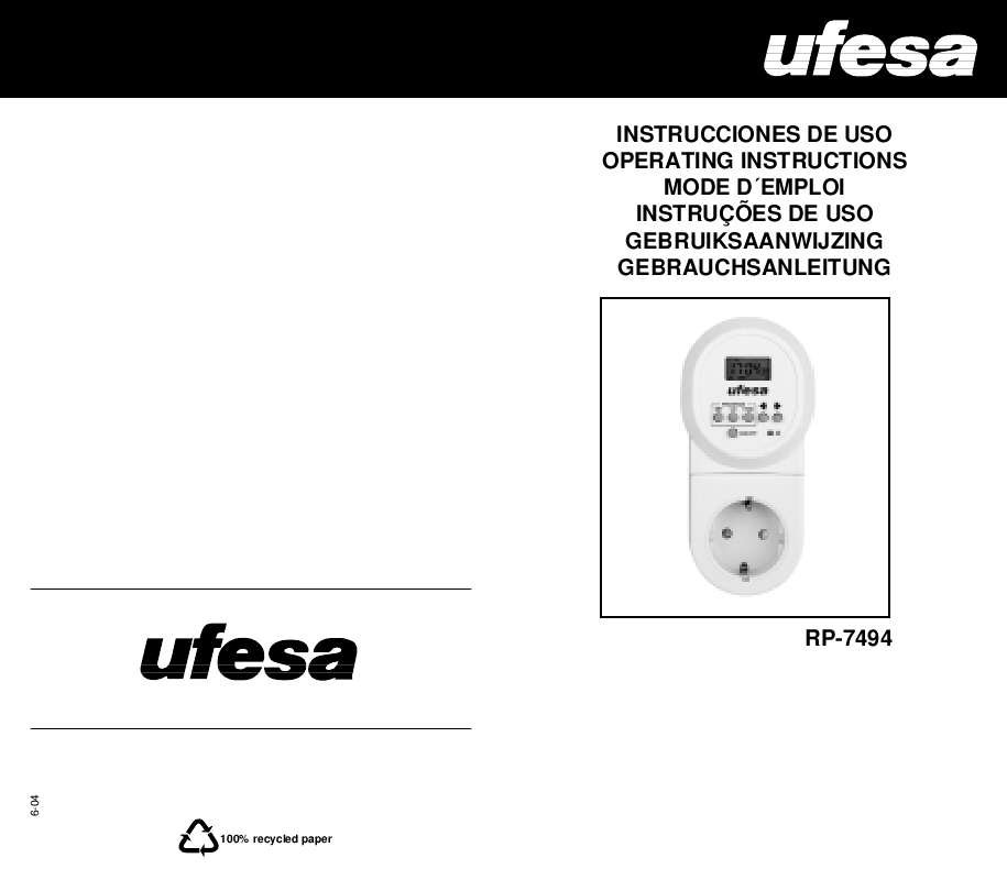 Guide utilisation  UFESA RP-7494  de la marque UFESA