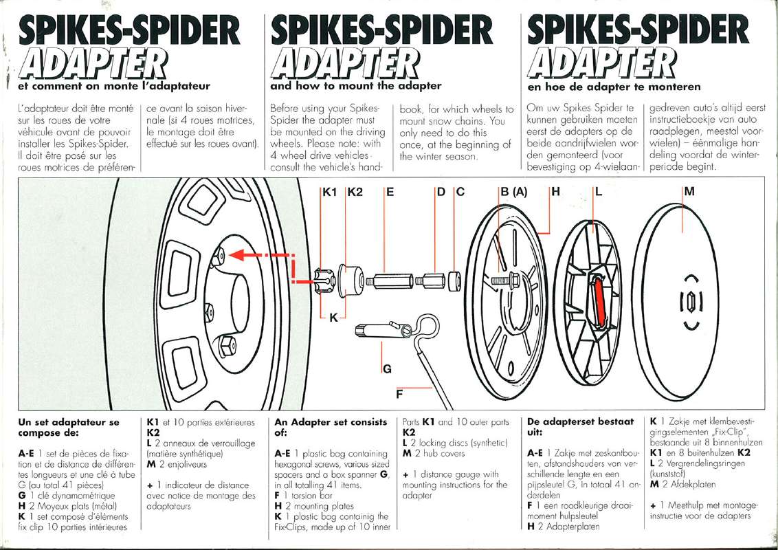Guide utilisation  SPIKES SPIDER ADAPTER  de la marque SPIKES SPIDER
