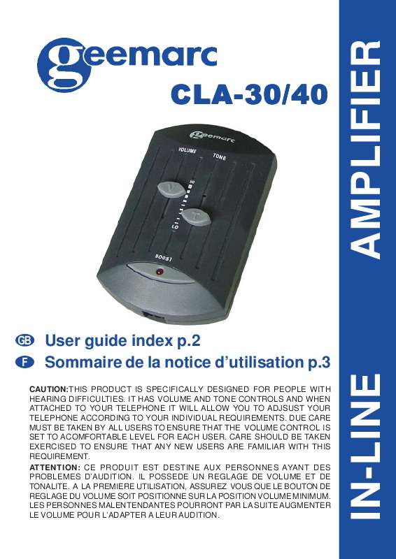 Guide utilisation GEEMARC CLA-30  de la marque GEEMARC