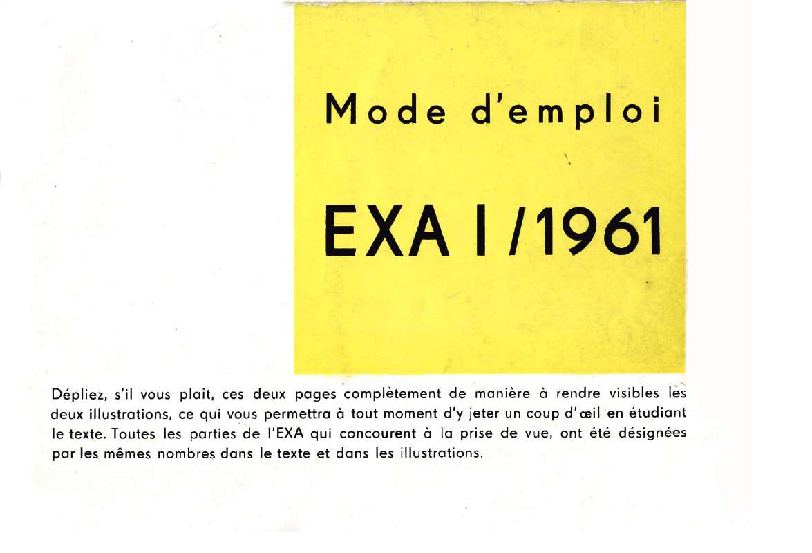 Guide utilisation  EXA EXA1-1961  de la marque EXA