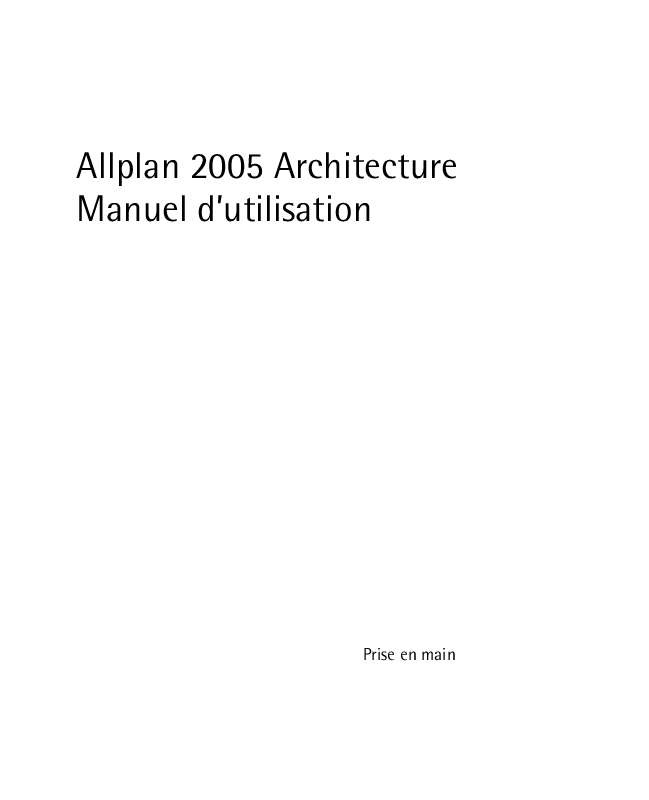 Guide utilisation  CAD LIMITED ALLPLAN 2005 ARCHITECTURE  de la marque CAD LIMITED