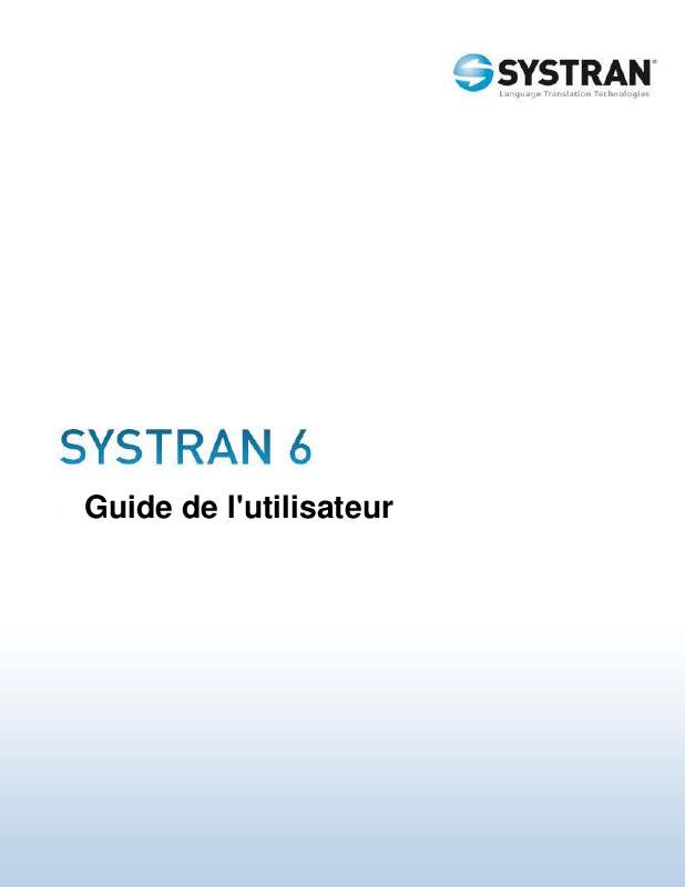 Guide utilisation  SYSTRAN SYSTRAN 6  de la marque SYSTRAN