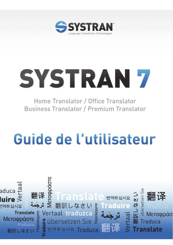 Guide utilisation  SYSTRAN SYSTRAN 7  de la marque SYSTRAN