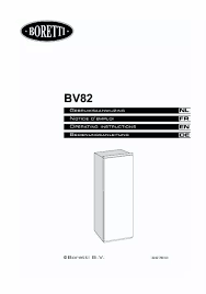 Notice BORETTI BV82 Kühlschrank