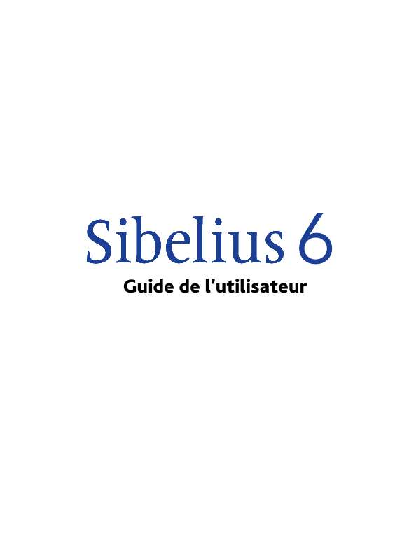Guide utilisation  SIBELIUS SIBELIUS 6.1  de la marque SIBELIUS