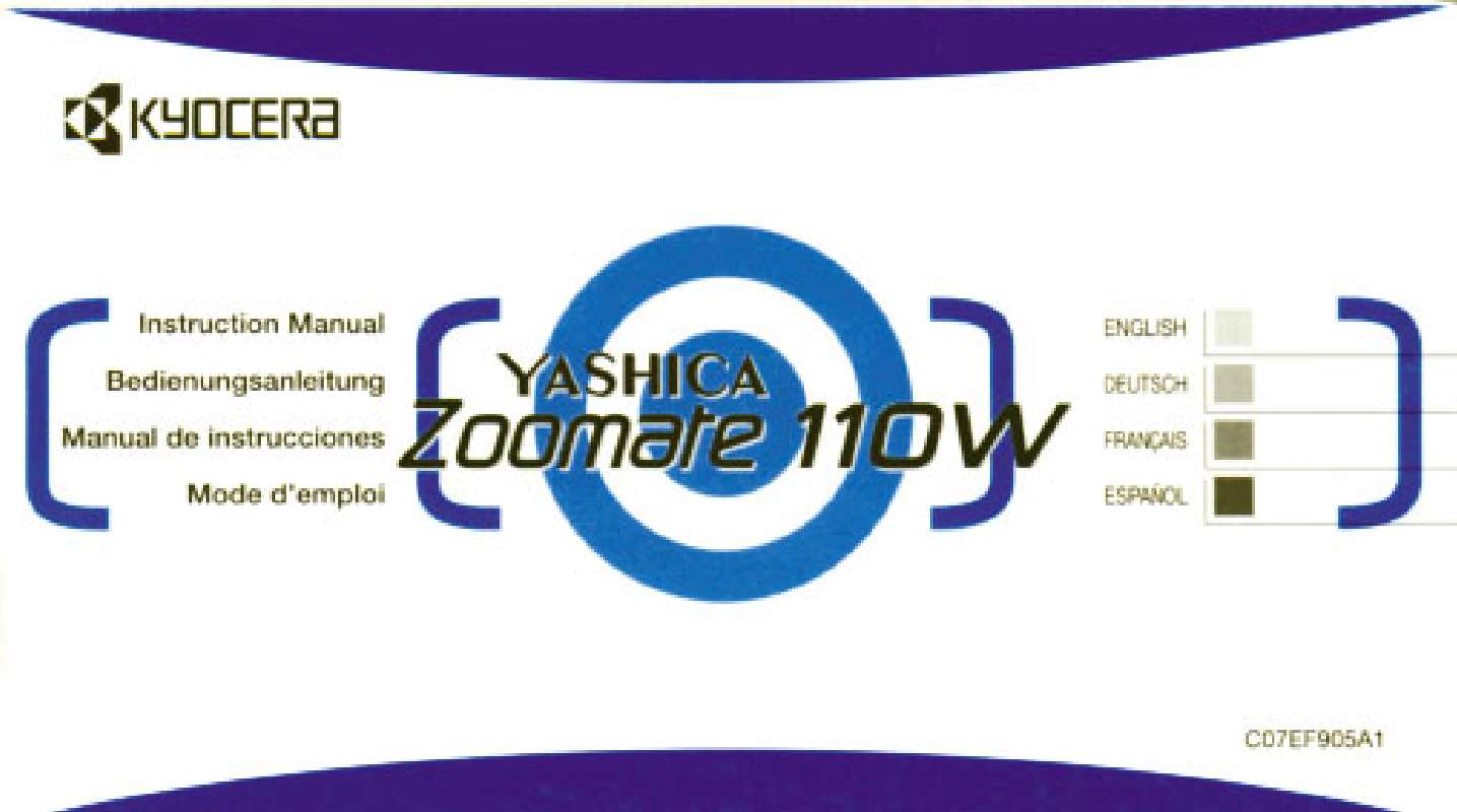 Guide utilisation YASHICA ZOOMATE 110W  de la marque YASHICA