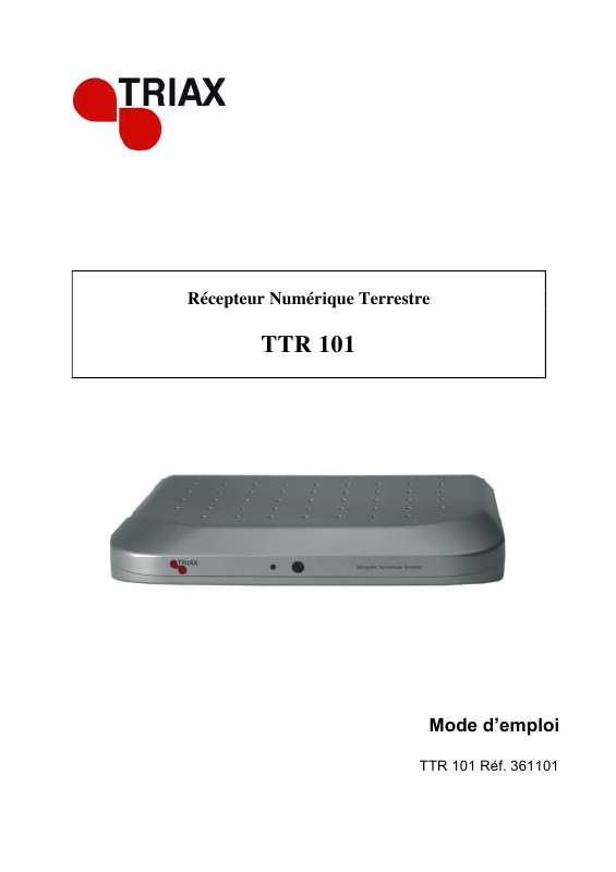 Guide utilisation  TRIAX TTR 101  de la marque TRIAX