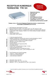 Notice TRIAX TTR 101 Récepteur TV numérique