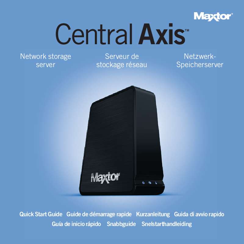 Guide utilisation  MAXTOR CENTRAL AXIS  de la marque MAXTOR