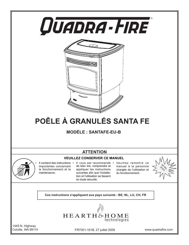 Guide utilisation  QUADRA FIRE SANTAFE-EU-B  de la marque QUADRA FIRE