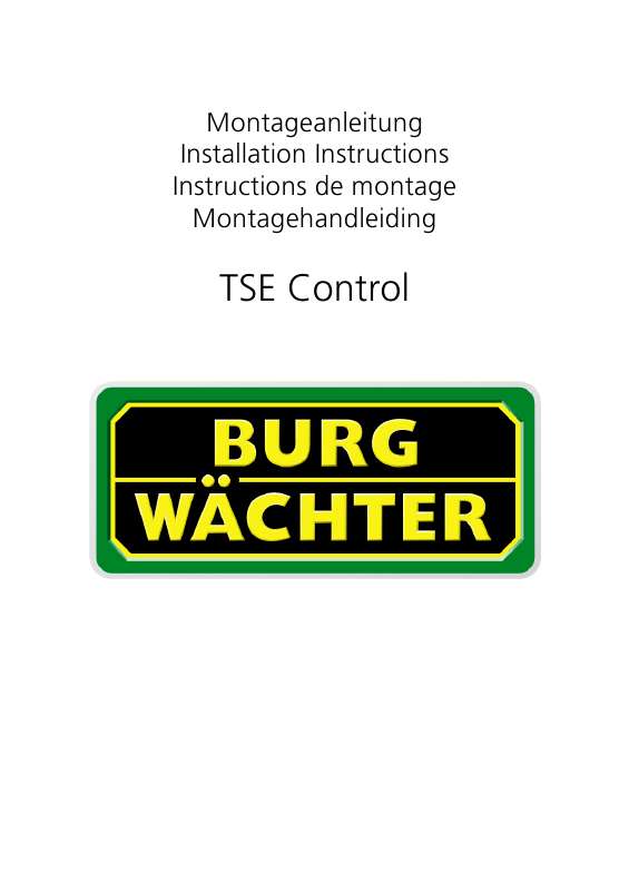 Guide utilisation  BURG WATCHER TSE CONTROL  de la marque BURG WATCHER