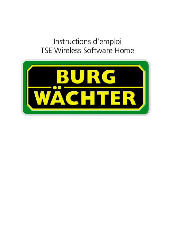 Guide utilisation  BURG WATCHER TSE WIRELESS HOME  de la marque BURG WATCHER
