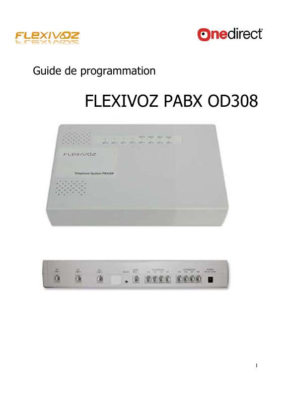 Guide utilisation  FLEXIVOZ PABX OD308  de la marque FLEXIVOZ