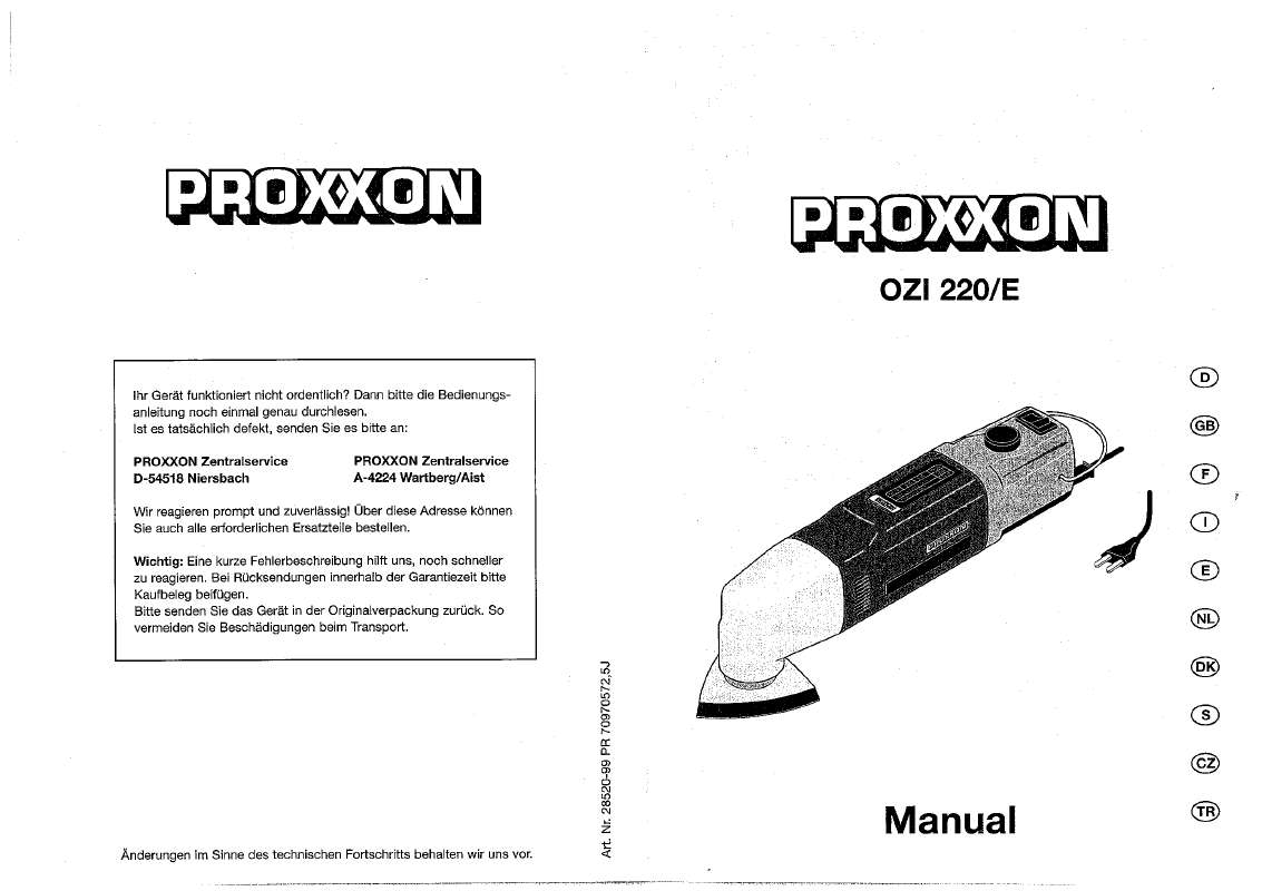 Guide utilisation PROXXON OZI 220-E  de la marque PROXXON
