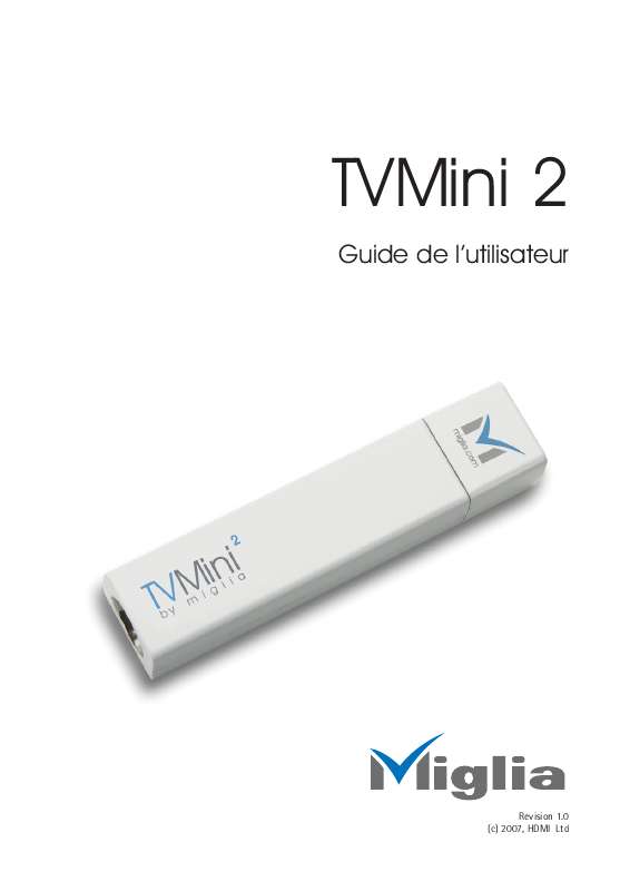 Guide utilisation  MIGLIA TVMINI 2  de la marque MIGLIA