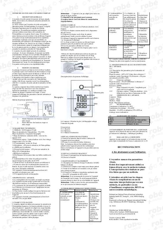 Guide utilisation  ROBE MEDICAL MD C210  de la marque ROBE MEDICAL