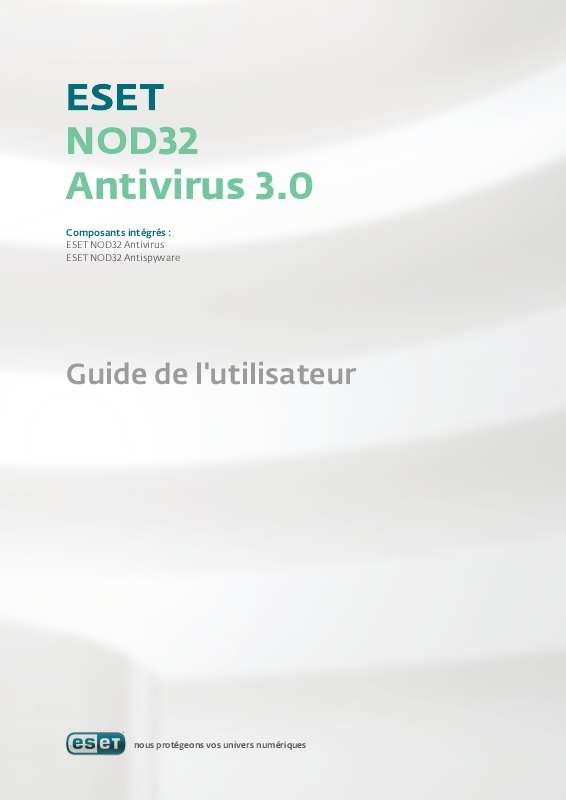 Guide utilisation  ESET NOD32 ANTIVIRUS 3.0  de la marque ESET