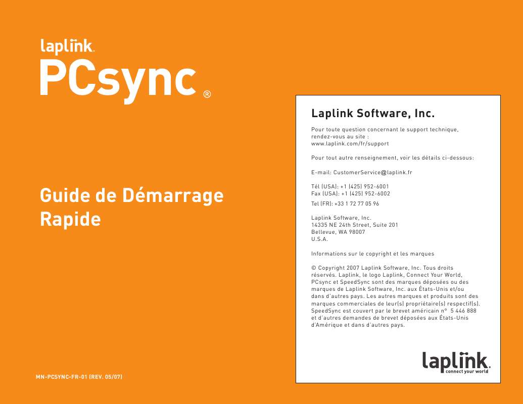 Guide utilisation  LAPLINK PCSYNC  de la marque LAPLINK