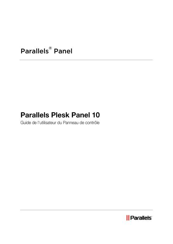 Guide utilisation  PARALLELS PLESK PANEL 10  de la marque PARALLELS
