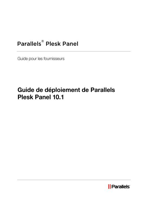 Guide utilisation  PARALLELS PLESK PANEL 10.1  de la marque PARALLELS