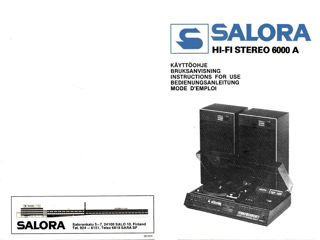 Guide utilisation  SALORA 6000 A  de la marque SALORA
