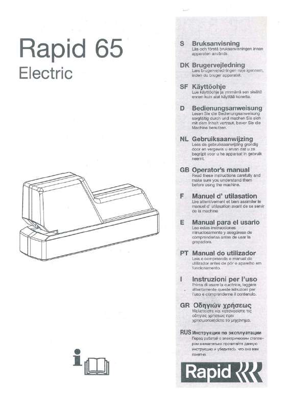 Guide utilisation  RAPID 65 ELECTRIC  de la marque RAPID